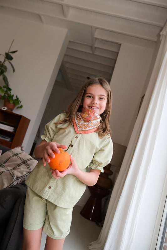 Duo Foulard Matchy Matchy 1 grand et 1 petit So Family Cosmos Rouille