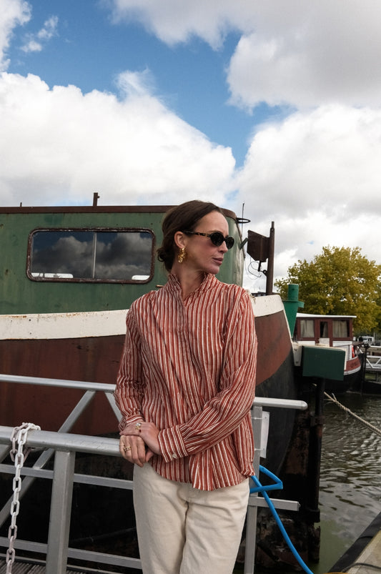 Blouse Lucie Rayures brique