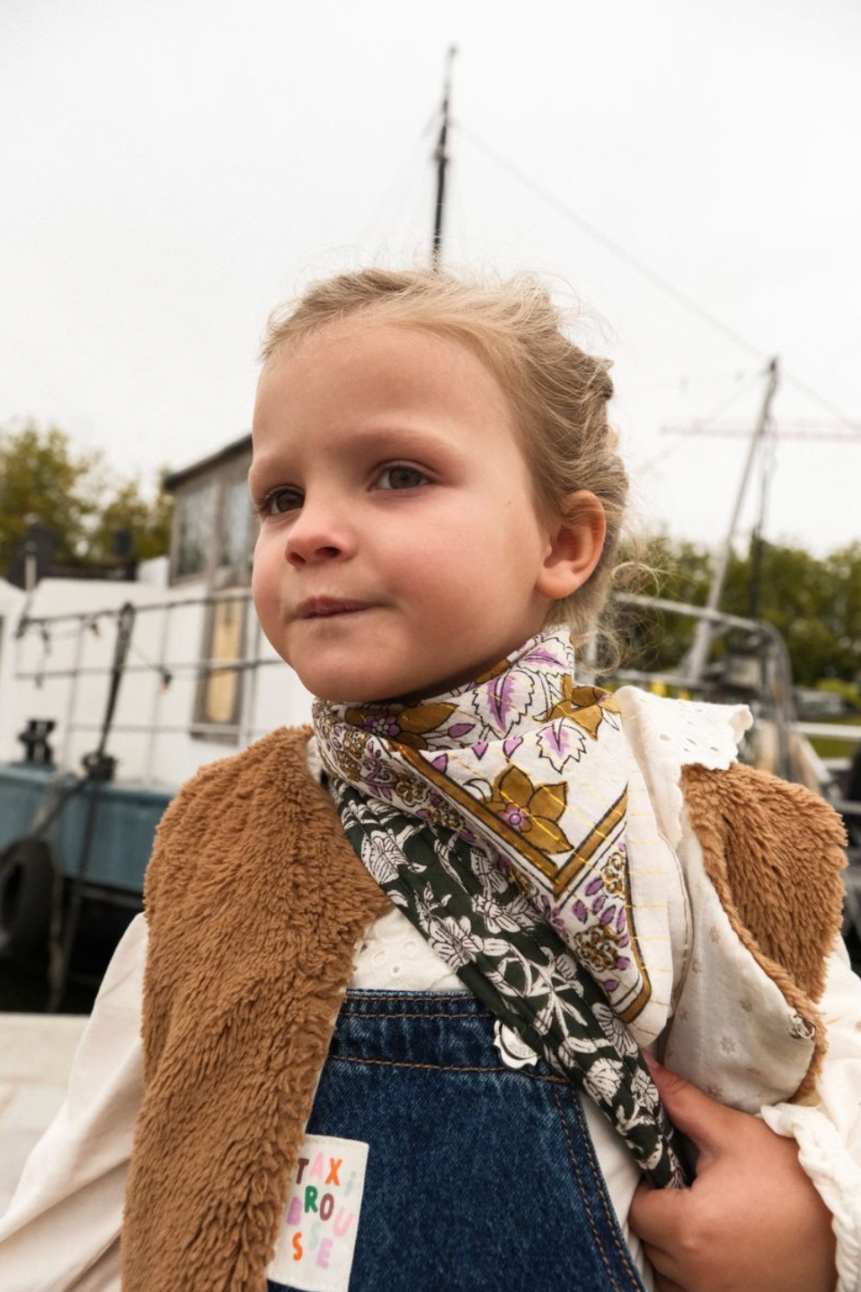 Foulard Lurex Camel 50 cm