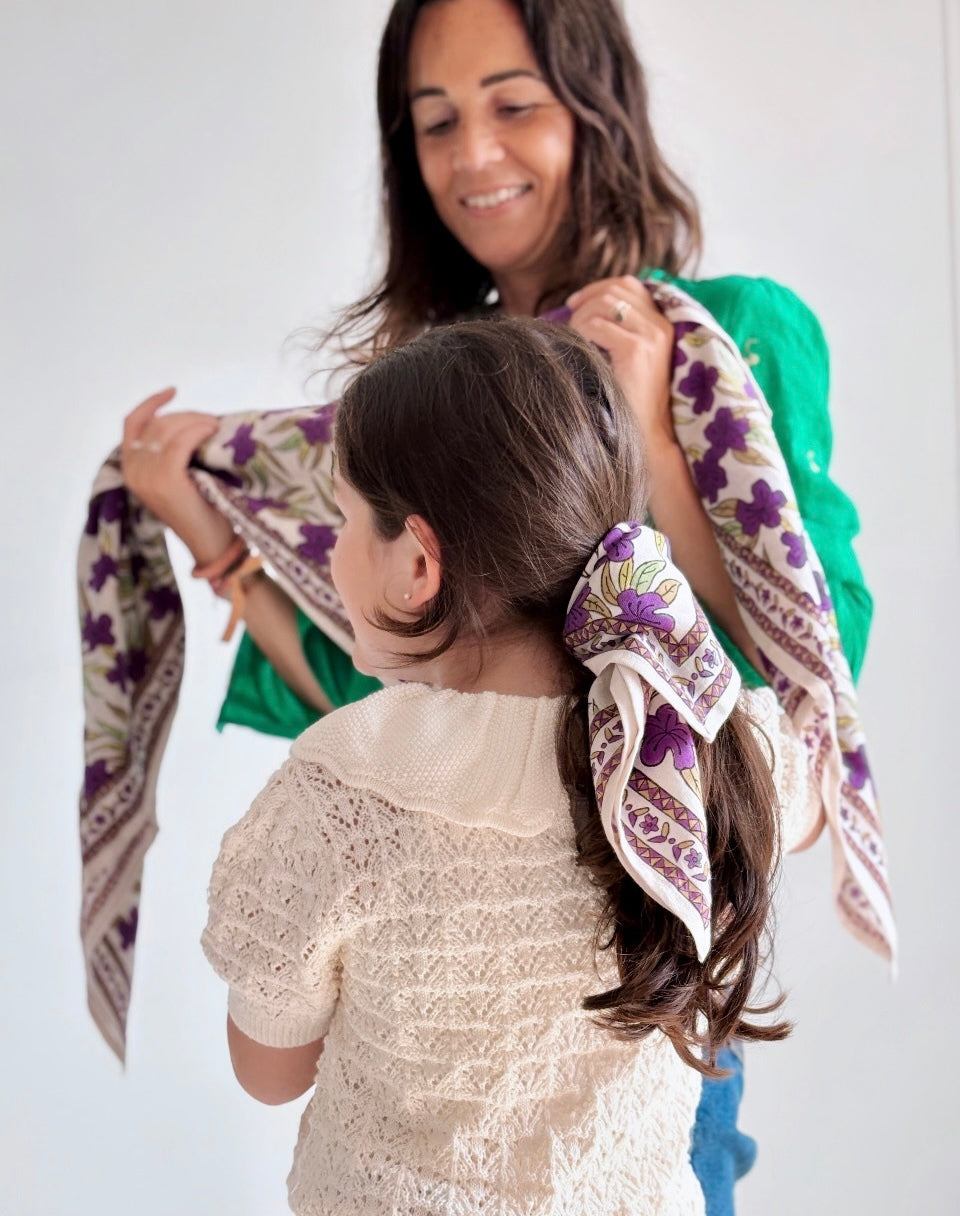 Foulard Jaipur Lavande kids , 50 cm