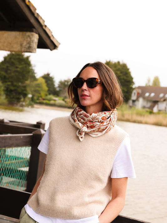 Foulard Adulte Delhi Brique 100 cm