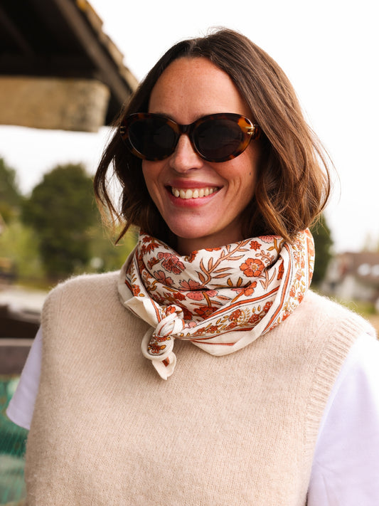 Foulard Adulte Delhi Brique 100 cm