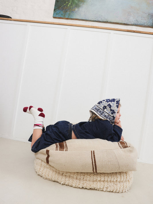 Foulard en Lurex bleu 50 cm