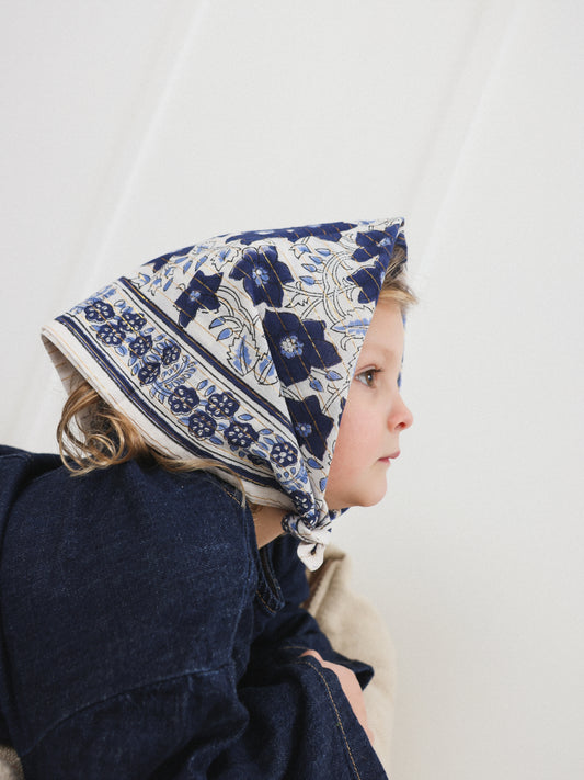 Foulard en Lurex bleu 50 cm