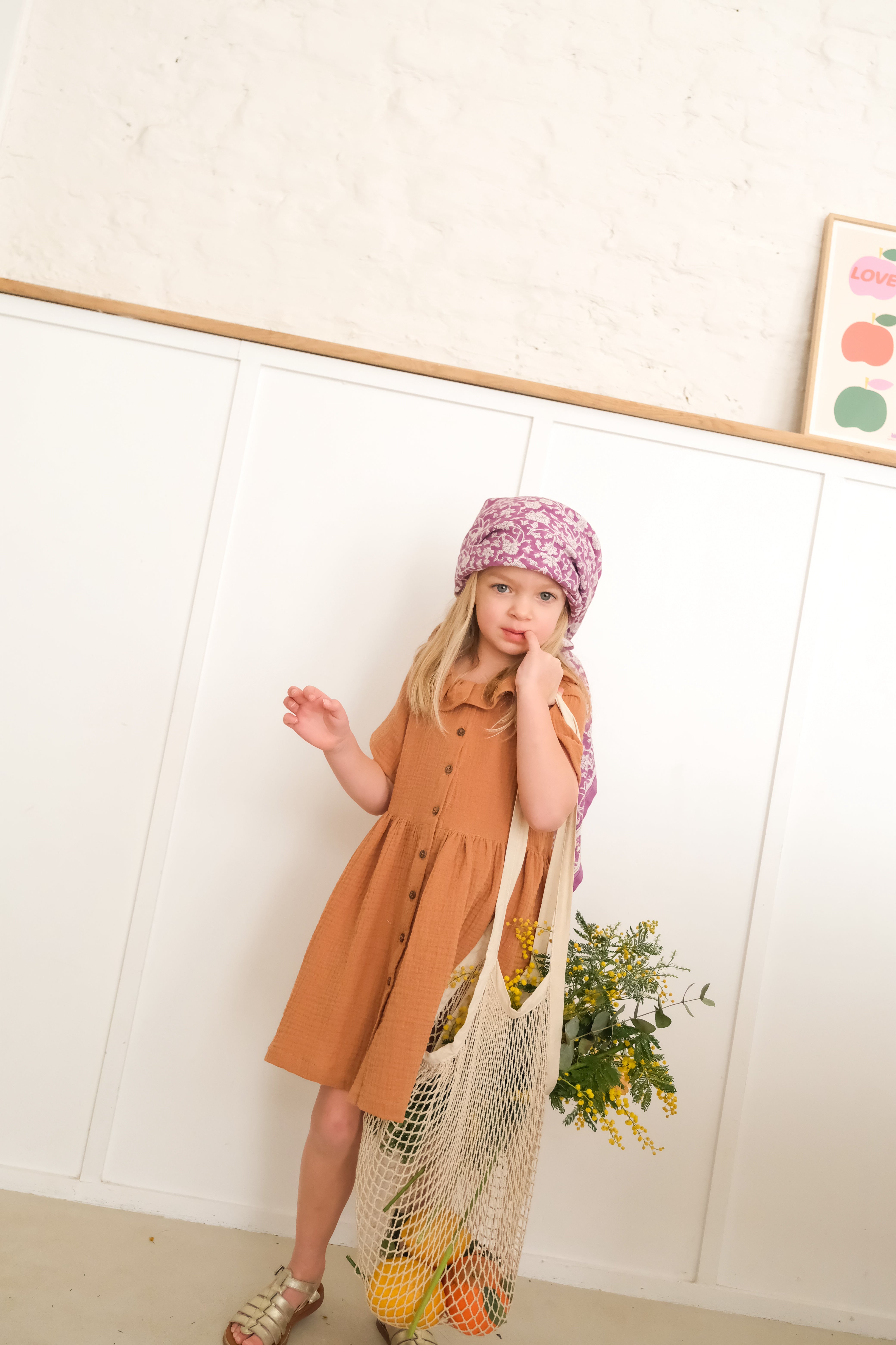 Robe Jeanne enfant Gaze Caramel