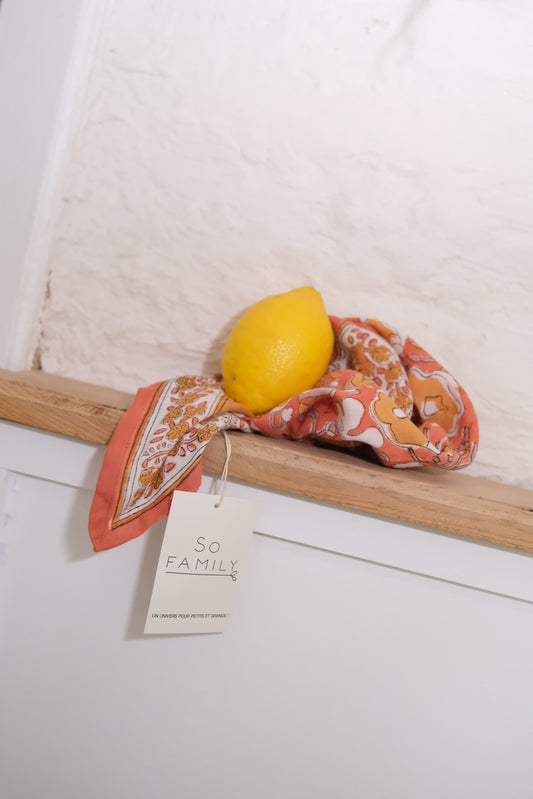 Duo Foulard Matchy Matchy 1 grand et 1 petit So Family Cosmos Rouille