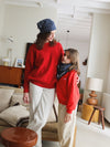 Duo Foulard Matchy Matchy 1 grand et 1 petit Pois Bicolore marine et écru