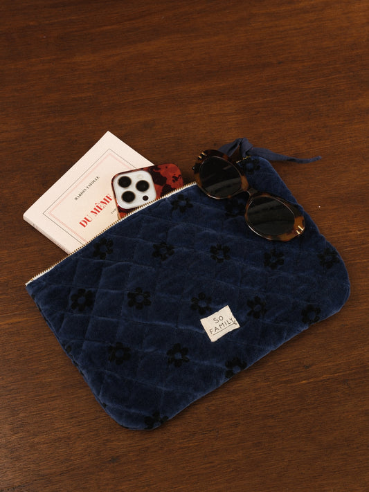 Grande pochette Velours fleurs