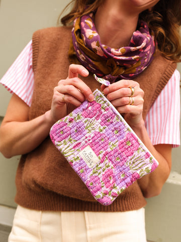 petite pochette Indore Orchidée