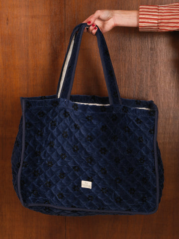 Sac cabas Velours fleurs