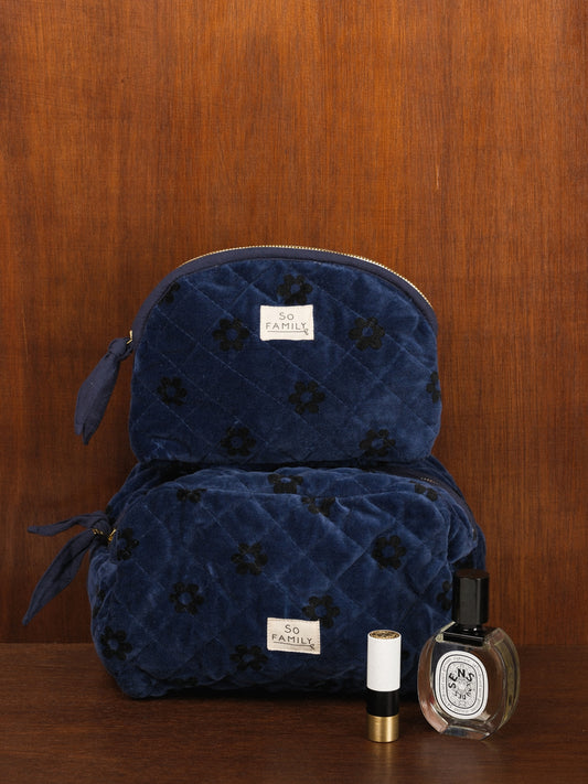 Trousse de Toilette Velours fleurs
