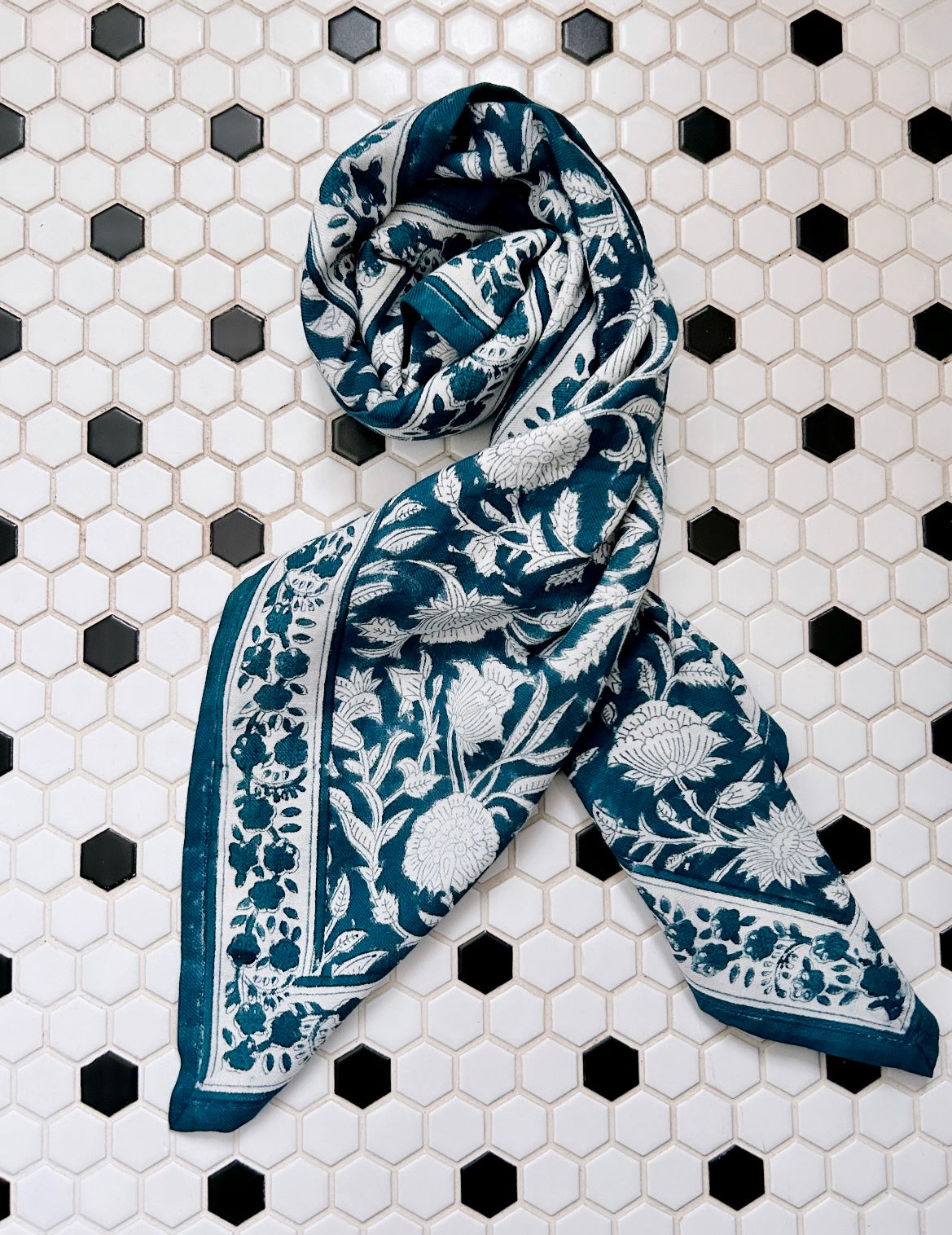 Duo Foulard Matchy Matchy 1 grand et 1 petit So Family GAYA INDIGO