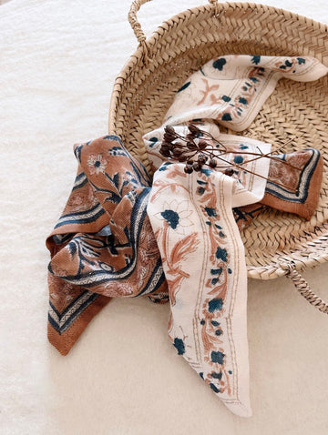 Duo Foulard Matchy Matchy 1 grand et 1 petit So Family Laine Abricot