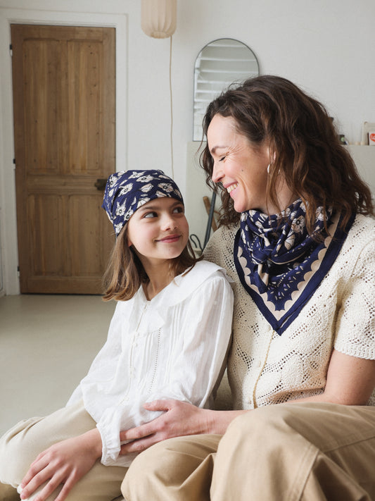 Duo Foulard Matchy Matchy 1 grand et 1 petit Kota Marine