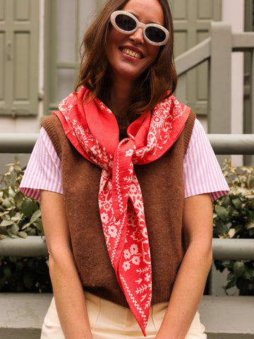 Foulard Adulte Mysore bandana Corail