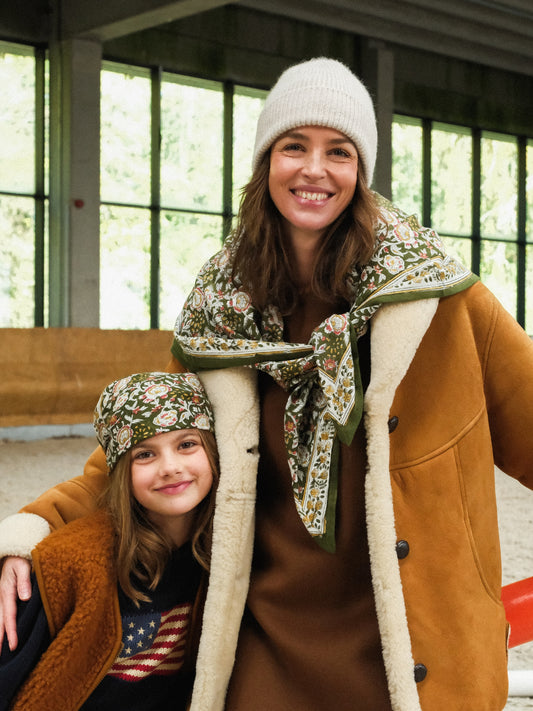 Duo Foulard Matchy Matchy 1 grand et 1 petit New Delhi vert