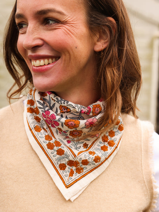 Foulards Bébé, Enfant Delhi Azur 5O cm