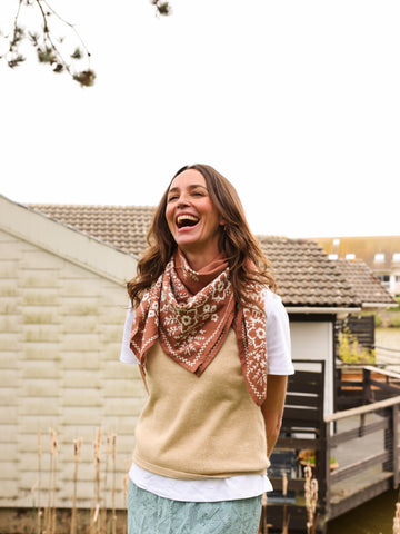 Foulard Adulte Mysore bandana Cannelle