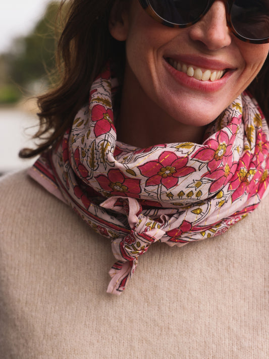 Foulard  Adulte Pink en Lurex 100 cm