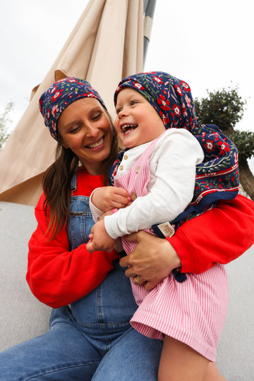 Duo Foulard Matchy Matchy 1 grand et 1 petit Indore Amma Marine