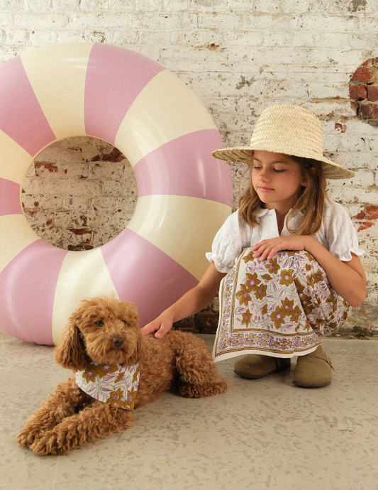 Bandana Chien Lurex camel