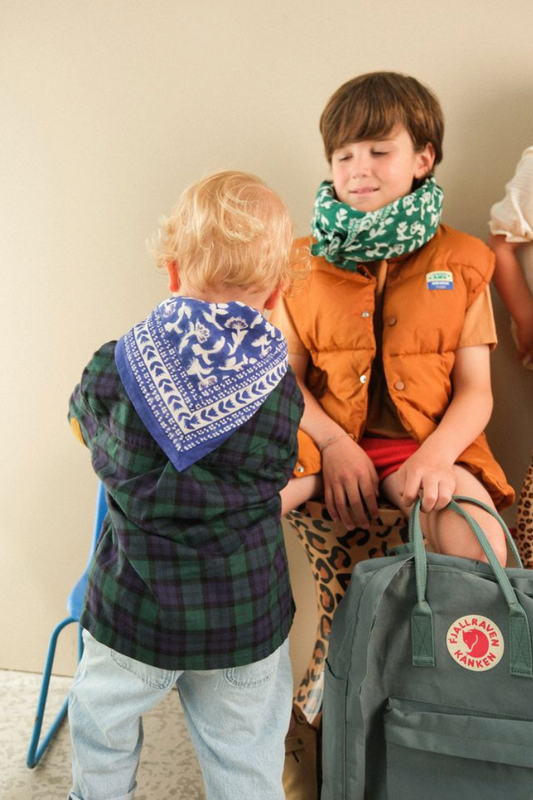Duo Foulard Matchy Matchy 1 grand et 1 petit Mumbai Saphir