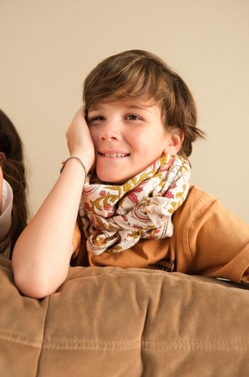 Duo Foulard Matchy Matchy 1 grand et 1 petit So Family CERISIER