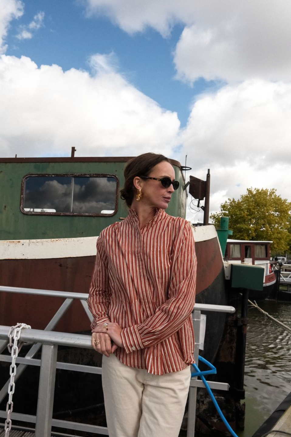 Blouse Lucie Rayures brique