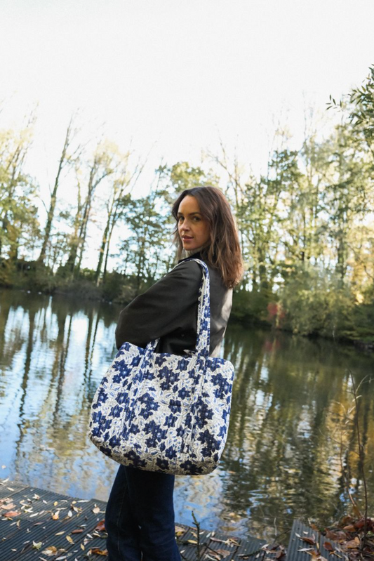 Sac week end Lurex Bleu