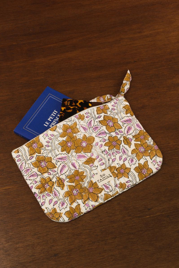 grande pochette Lurex camel