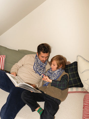 Duo Foulard Matchy Matchy 1 grand et 1 petit So Family santorin