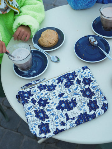 grande pochette Lurex Bleu