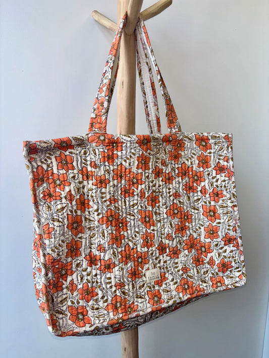 Sac cabas lurex corail