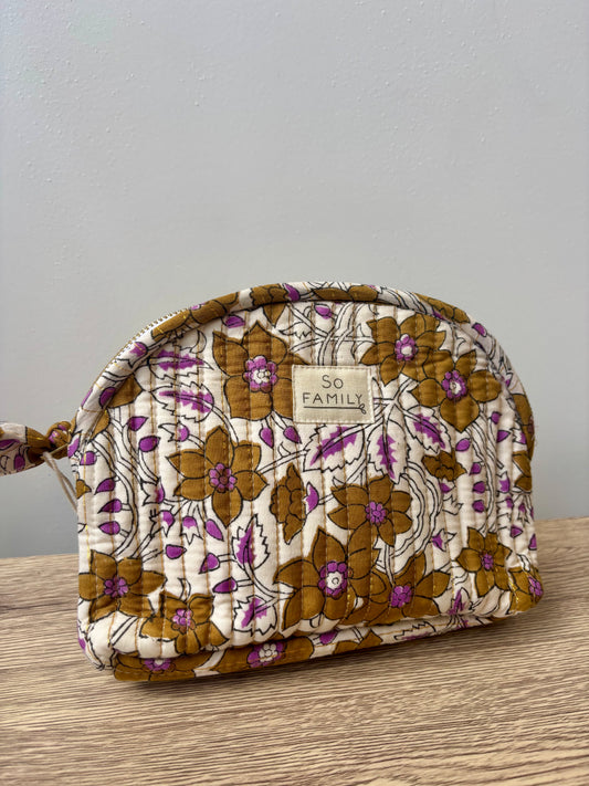 Trousse Make up Lurex Camel