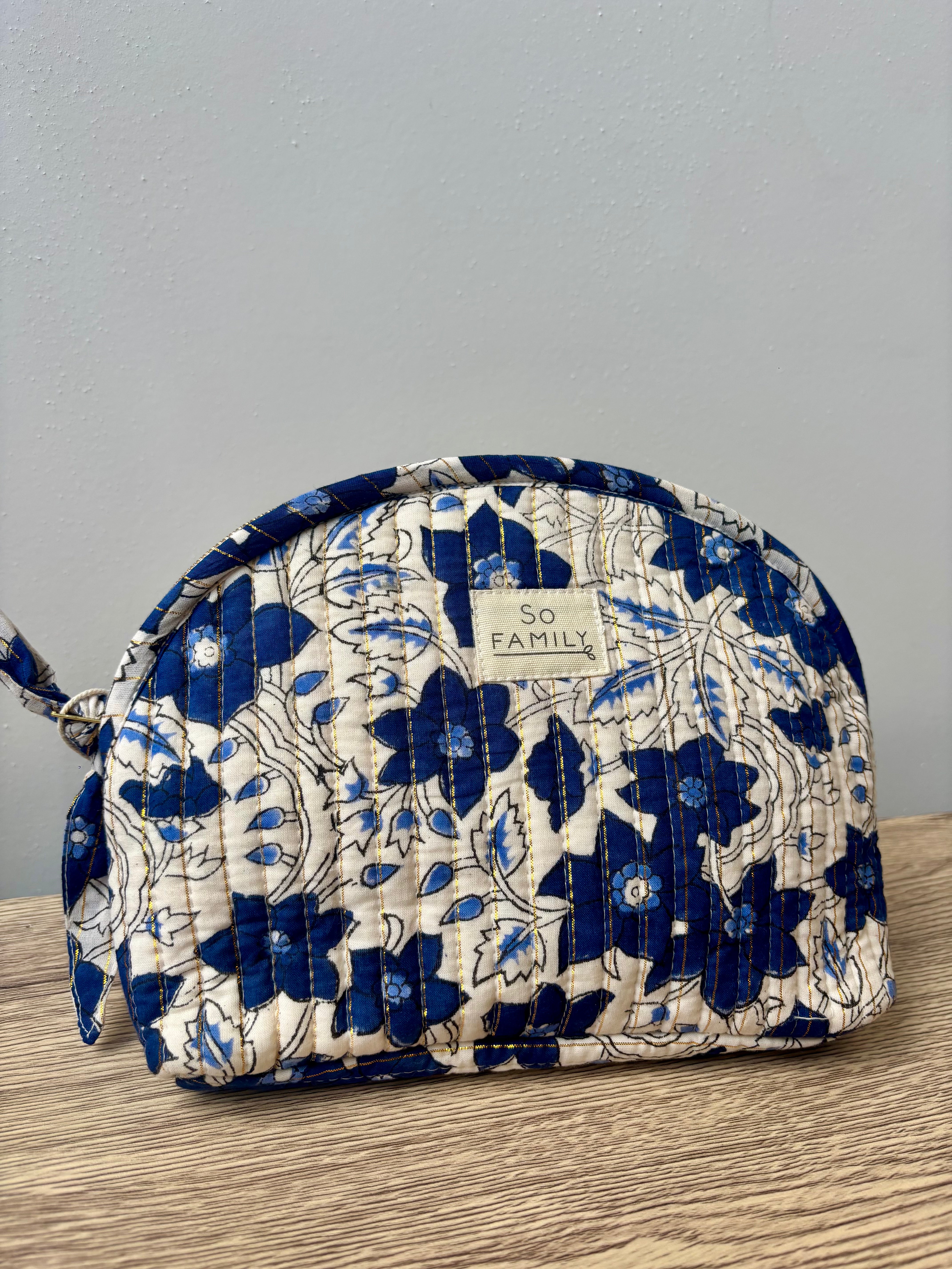 Trousse Make up Lurex Bleu