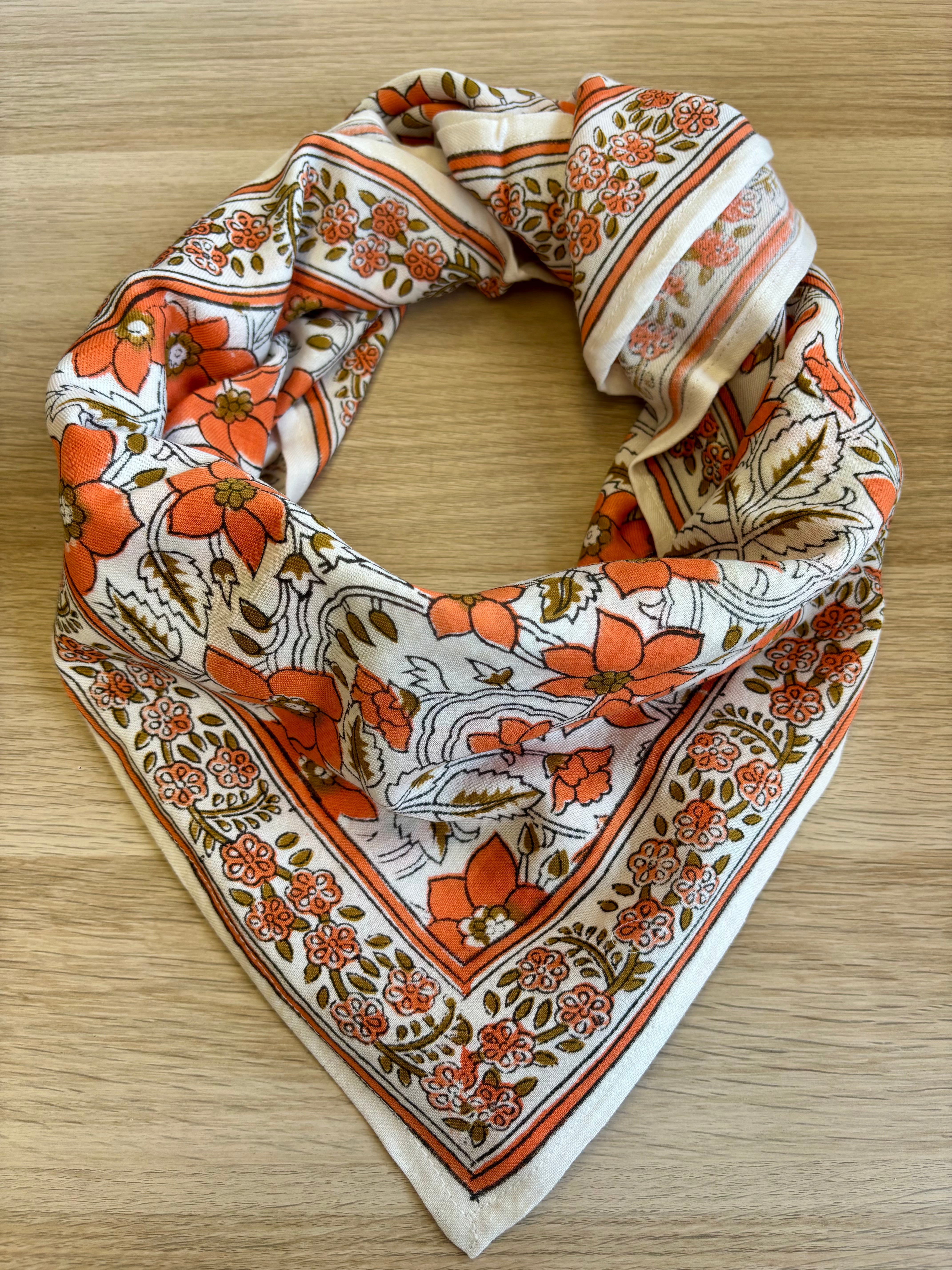 Duo Foulard Matchy Matchy 1 grand et 1 petit So Family Agra Peche