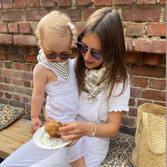 Duo Foulard Matchy Matchy 1 grand et 1 petit So Family LATTE
