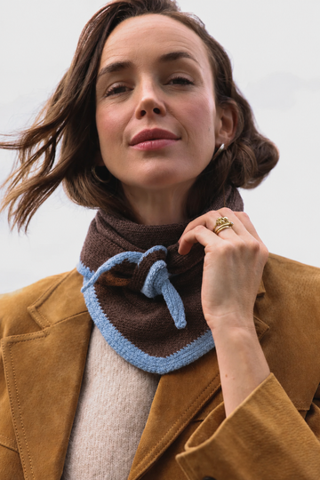 Écharpe Colette Bicolore marron/bleu