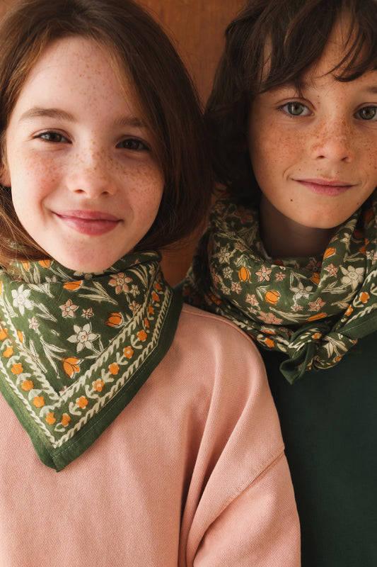 Duo Foulard Matchy Matchy 1 grand et 1 petit Bombay vert