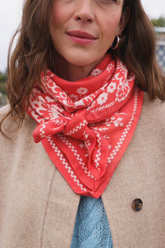 Foulard Adulte Mysore bandana Corail