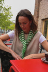 Écharpe Colette Rayures écru/vert
