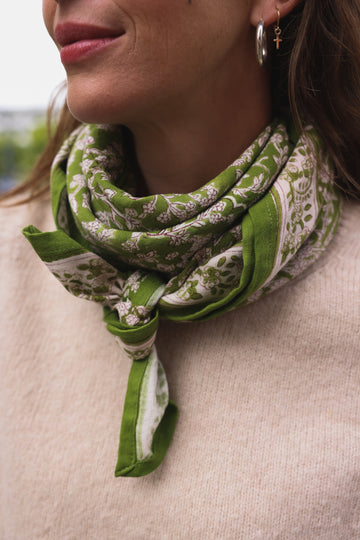 Duo Foulard Matchy Matchy 1 grand et 1 petit Bhopal vert