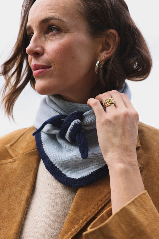 Écharpe Colette Bicolore bleu/marine