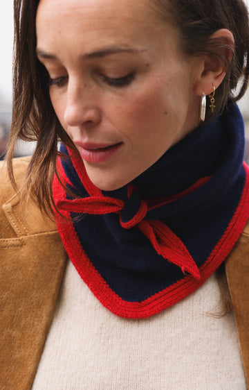 Écharpe Colette Bicolore marine/rouge