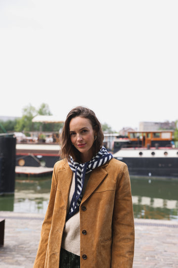 Écharpe Colette Rayures écru/marine
