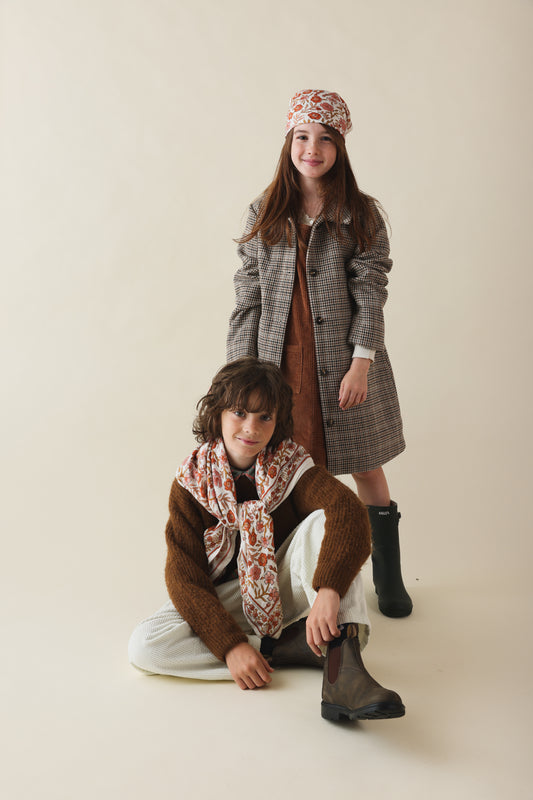 Duo Foulard Matchy Matchy 1 grand et 1 petit So Family BRIQUE