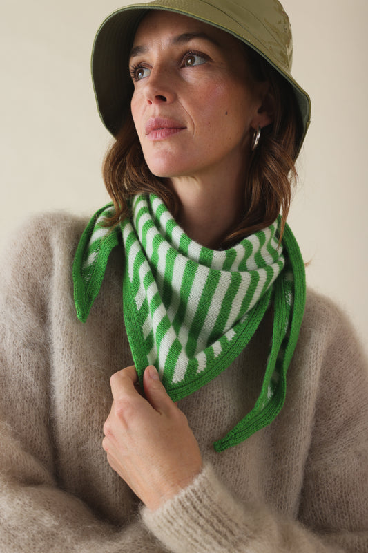 Écharpe Colette Rayures écru/vert