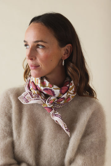 Foulard Adulte Pink Pondichery 100 cm