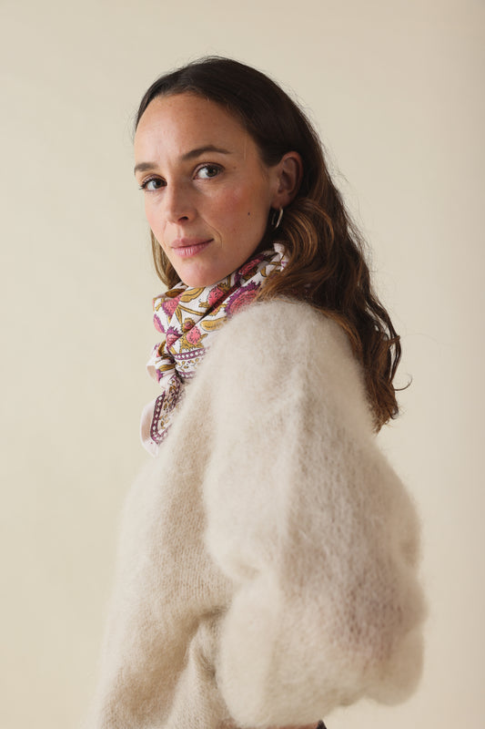 Foulard Adulte Pink Pondichery 100 cm