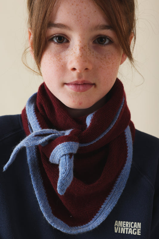 Écharpe Colette Bicolore bleu/bordeau